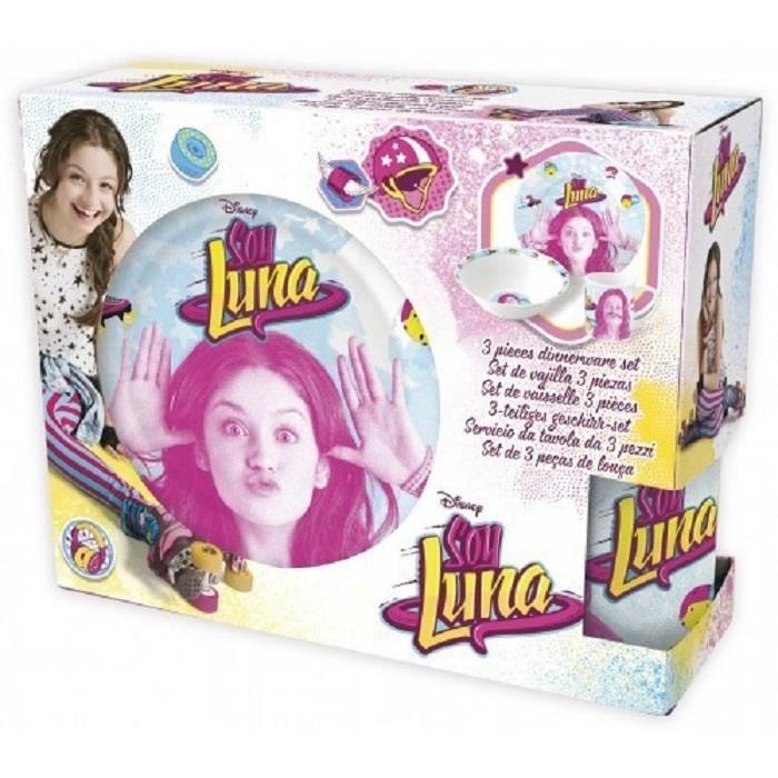 3-piece Ceramic Children's Tableware Set Soy by Luna - Blue - Stoneware