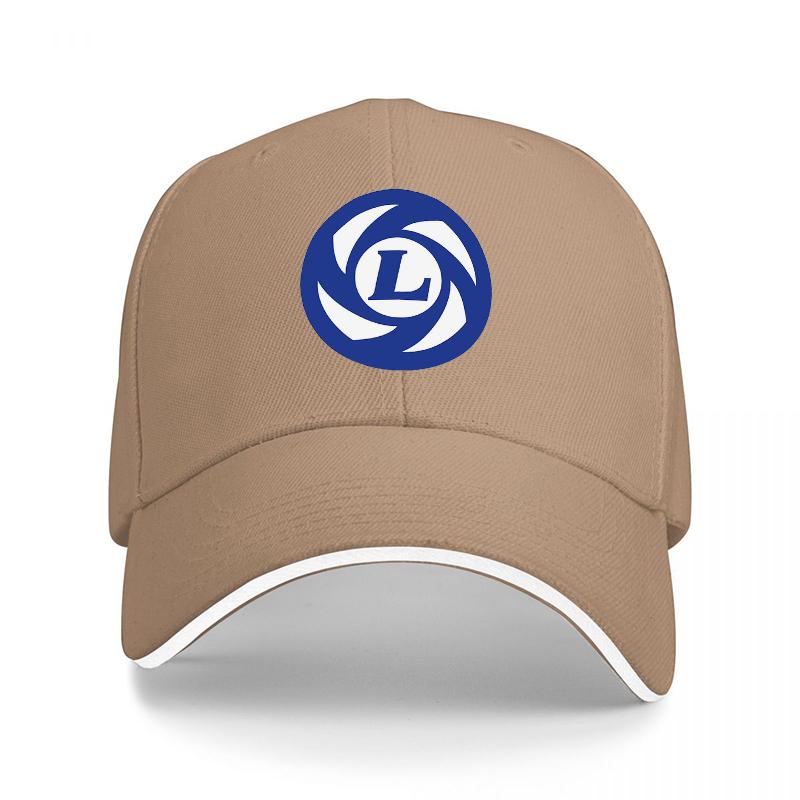 L Logo Baseball Cap Black with Blue and White Embroidered Design Adjustable Fit for Adults Casual Streetwear Style Hat