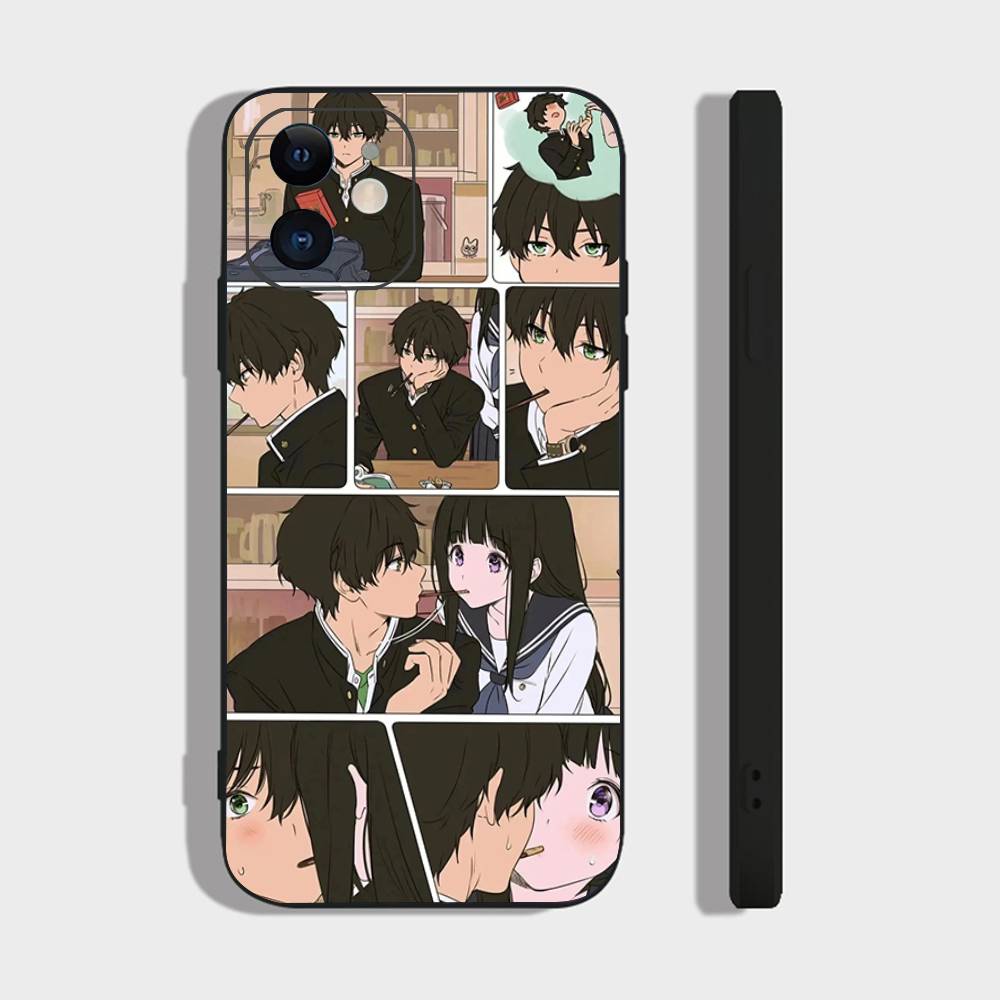 H-Hyouka Anime Handyhülle Für IPhone 17 Air 16 15 14 13 Pro Max 11 12 Schwarze Silikonhülle