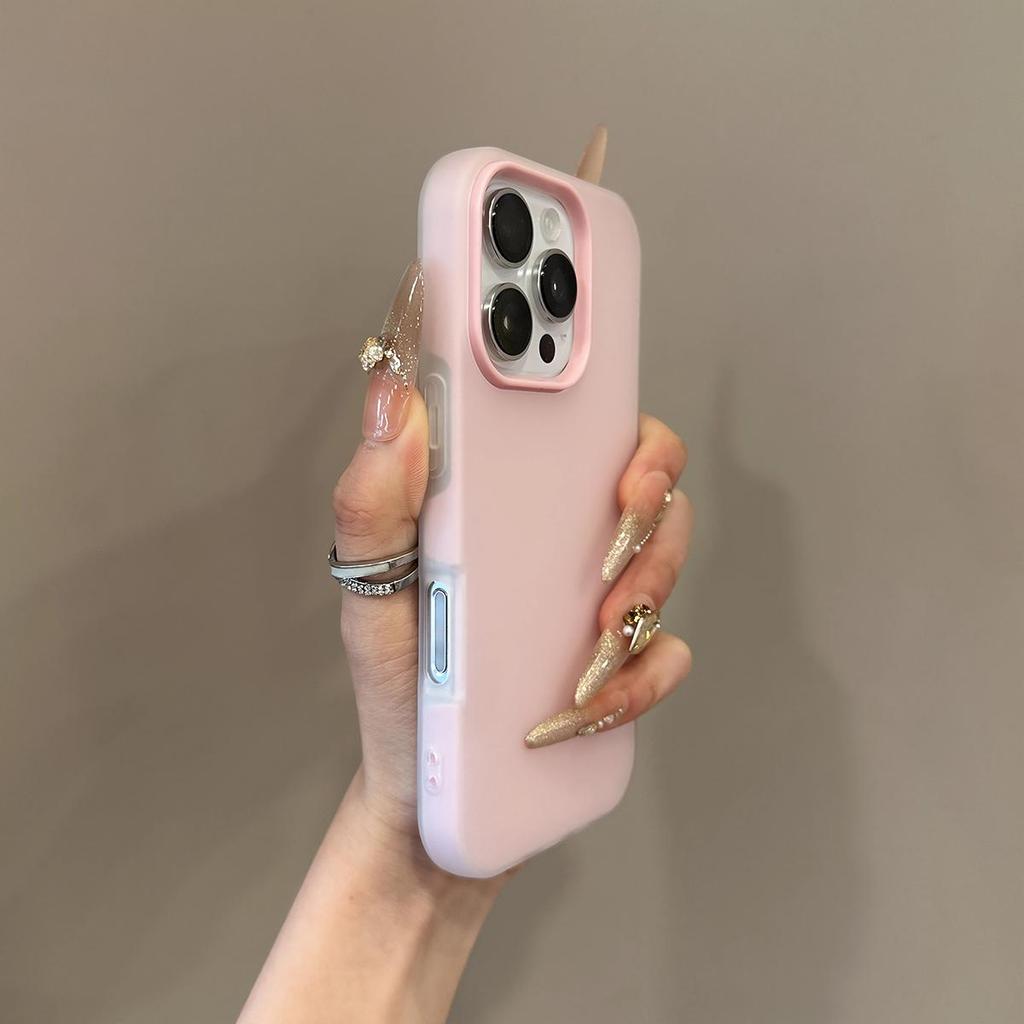 Luxury 2IN1 Candy Color Clear Matte Phone Case for 17 Air16 15 14 Plus 13 12 Pro Max 11 Shockproof Bumper Soft Skin Cover