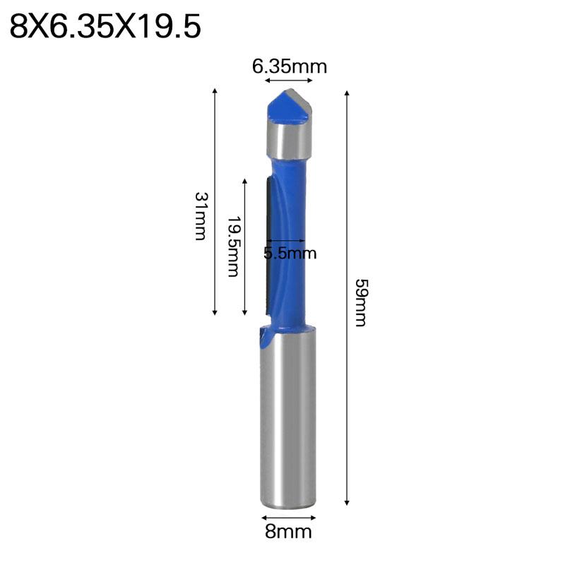 

Направляюча фреза діаметром 6 мм, 8 мм, хвостовик 8 мм 8*6.35*19-blue