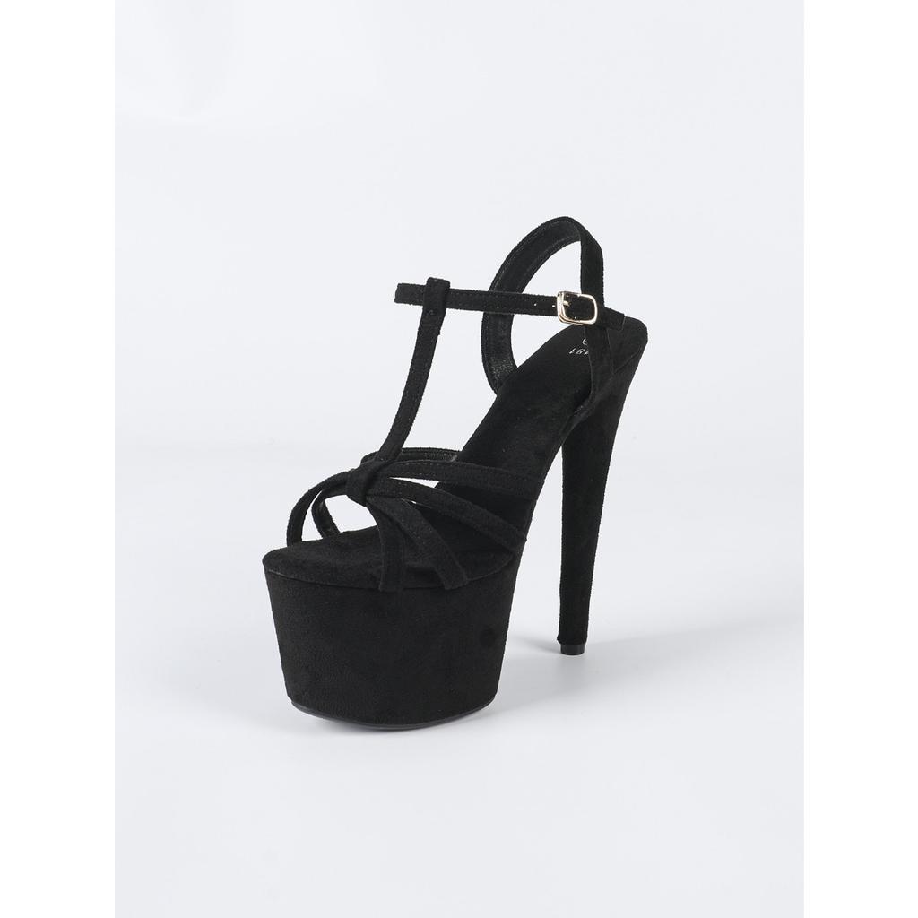 181-Q34 Women's 17CM Sky High Heels - 2025 Spring New European & American Thin Stiletto Sandals, Waterproof Party Shoes for Nightclub & Evening