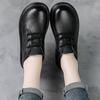 The first layer of cowhide autumn women's new platform small short boots retro style lace-up low-heeled leather boots genuine leather mother shoes