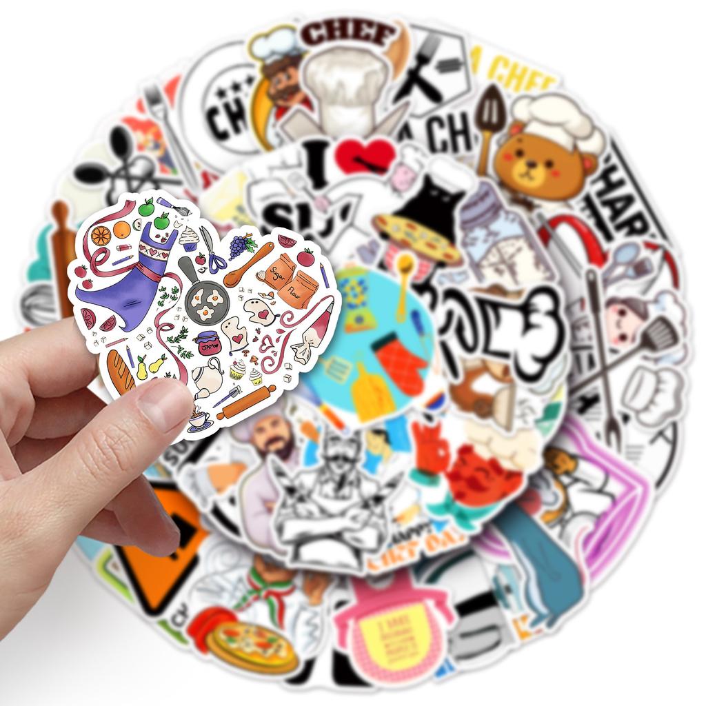50 Chef Profession Graffiti Stickers Personalized Creative English Decorative Water Cup Suitcase Skateboard Stickers