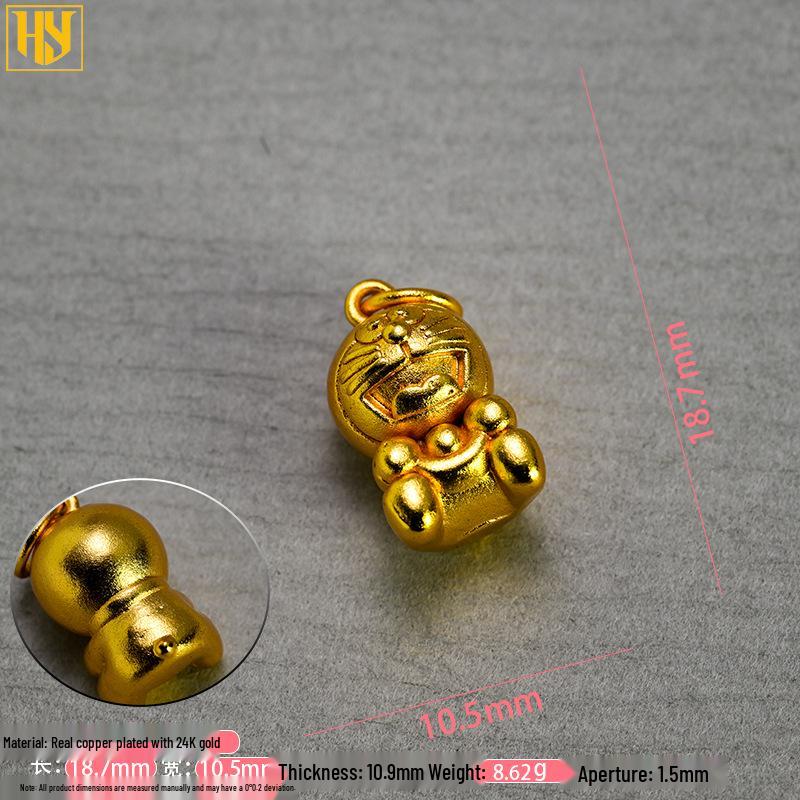 Gold-Plated Copper Doraemon & Animal Charms for DIY Bracelets & Necklaces