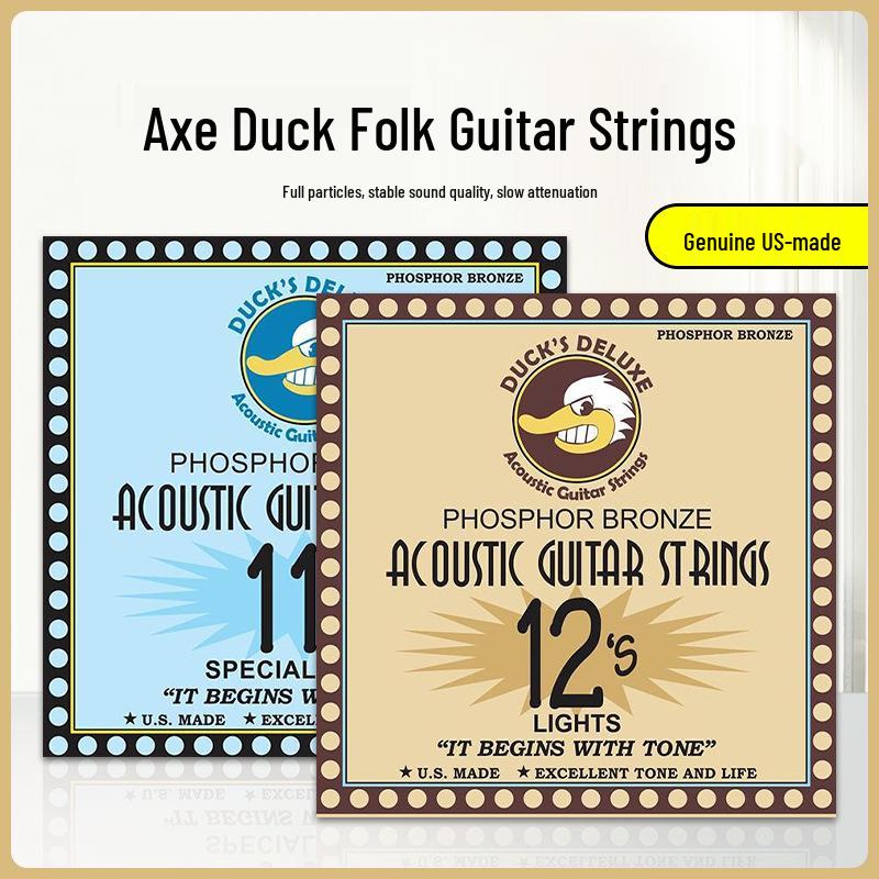 Dr. Duck's Phosphor Bronze Acoustic Guitar Strings, Folk Gauge .012-.011, Set of 6