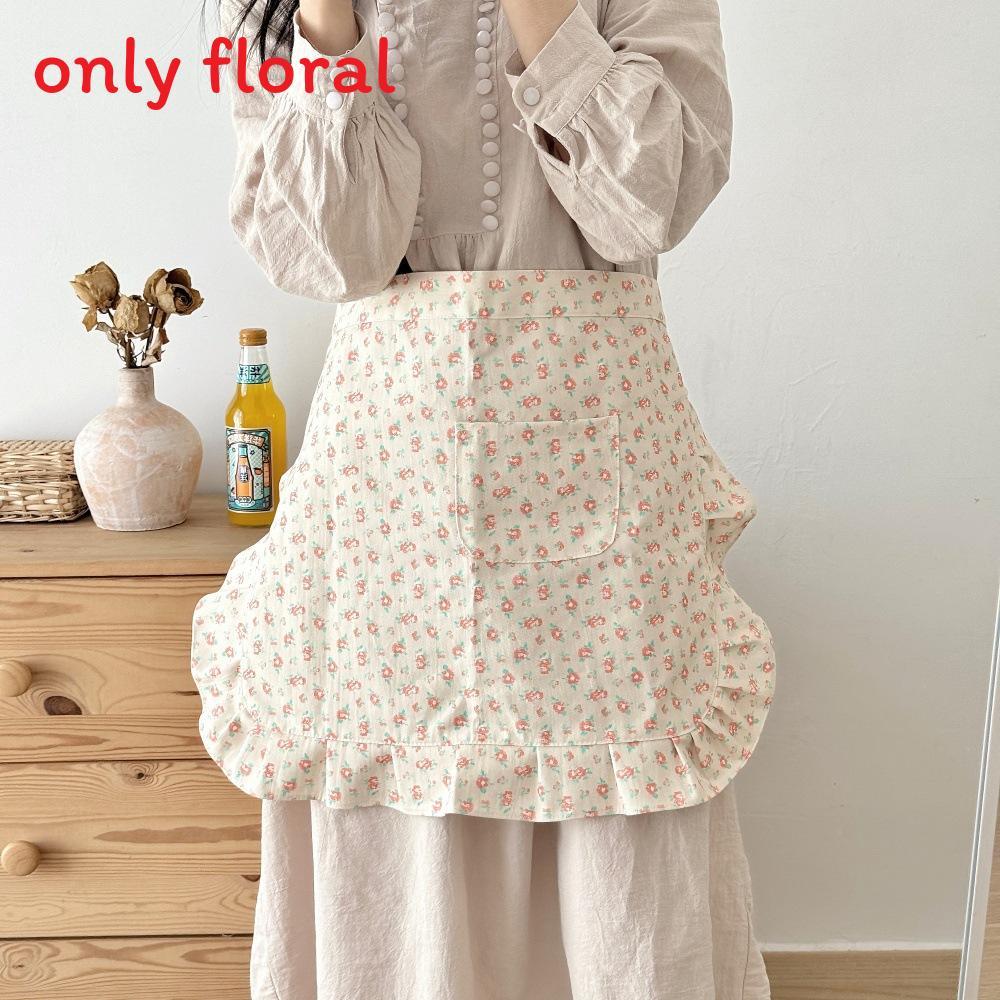 Cotton Floral Border Apron For Home Cooking And Caf Use