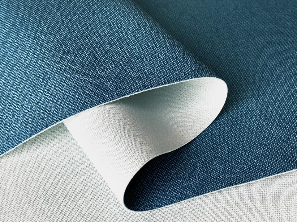 stretchable synthetic leather fabric dark 122 x 44 cm Flame-retardant, [Denim-like, blue]