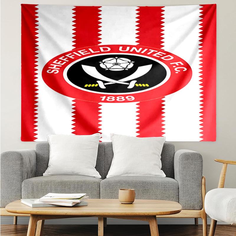 Sheffield United Fc Crest Tapestry, Unique Design Tapestry, Suitable for Bedroom,Livingroom, Playroom,Heartwarming Fan Holiday Gifts