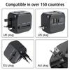 Universal All-in-One Travel Adapter US EU UK AU Plug with 3 Ports (2USB +1 Type C), Fast Wall Charger for Worldwide Travel Use
