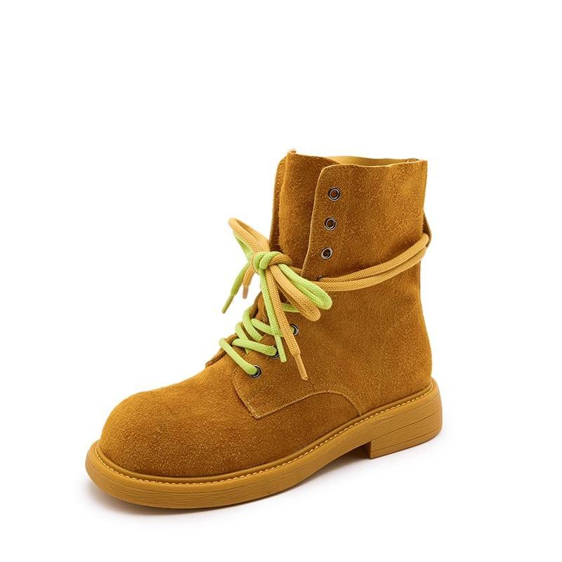 Leather platform Martin boots women's summer thin 2025 new British style tooling boots outdoor mountaineering locomotive short boots