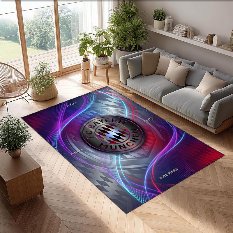Tappeto Morbido Area Rug con Motivo Calcio Bayern Monaco Antiscivolo Tappeto per Pavimento Interno Tappetino Decorazione Sportiva per Camera da Letto