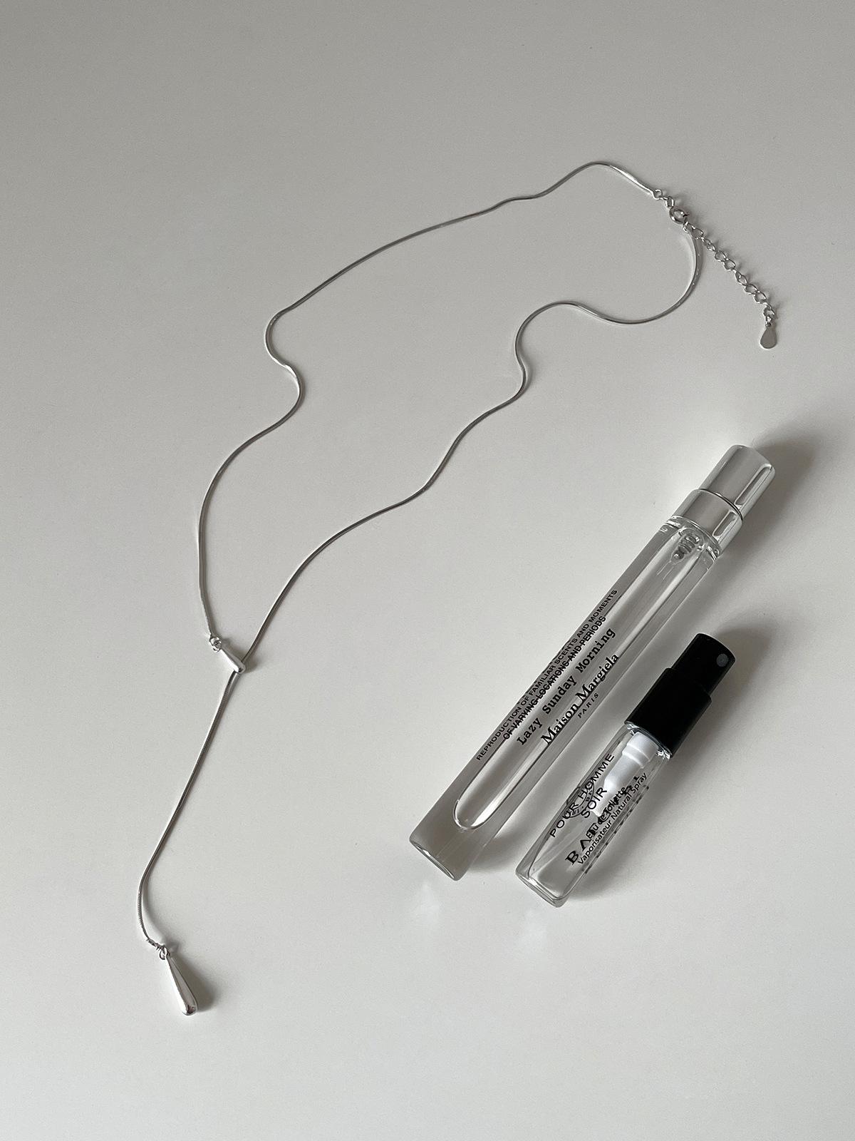 

Ожерелье из стерлингового серебра 925 пробы с каплями воды и бриллиантами, женская легкая роскошная модная цепочка на ключицу, изысканная и универсальная летняя цепочка на шею 925 silver