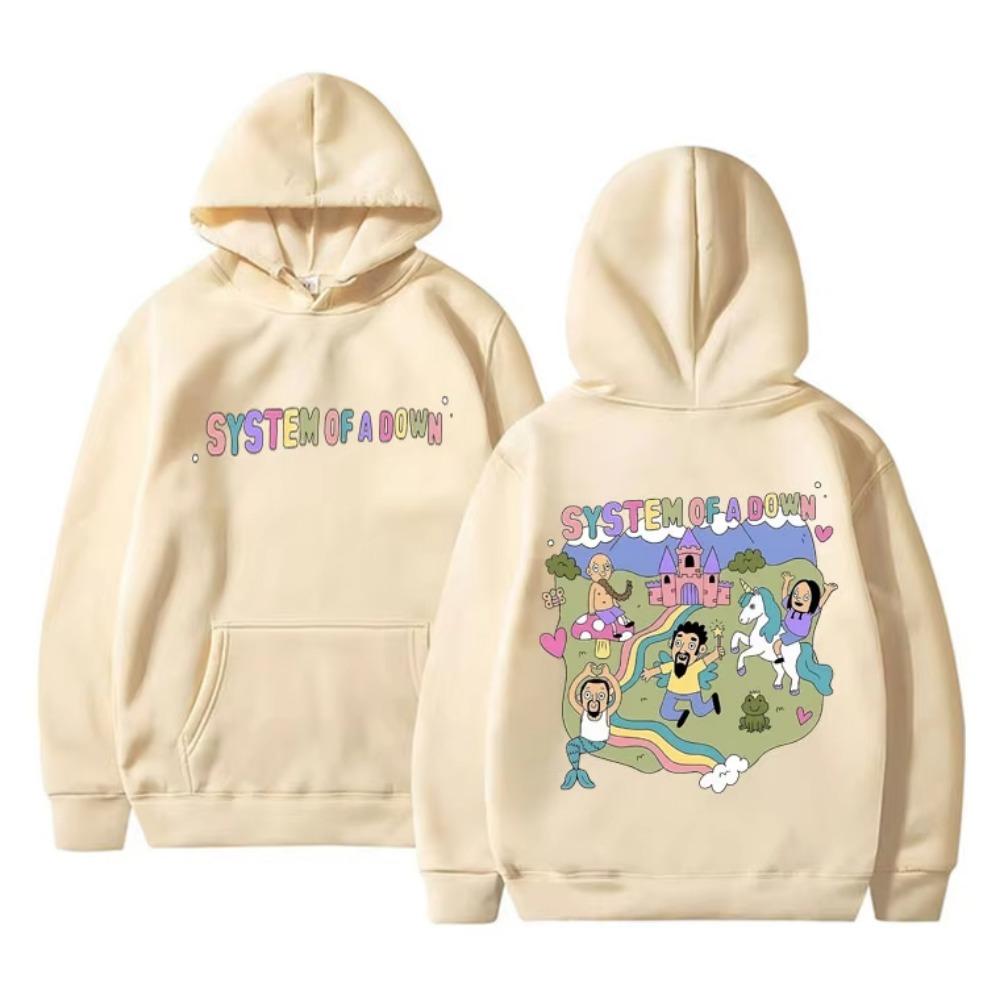 

Винтажное худи System of A Down для мужчин и женщин, высококачественное худи, топ, мужская рок-музыкальная группа, мультяшный графический свитшот XL
