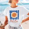 Pasta Club Pattern T-Shirt Short Sleeve Cute Harajuku Versatile Regular Top Fashion Women's Round Neck Casual Style T-Shirt