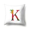 Polyester Pillowcase Watercolor Flowers Car Decoration Print 26 English Letters Home Cushion Cover