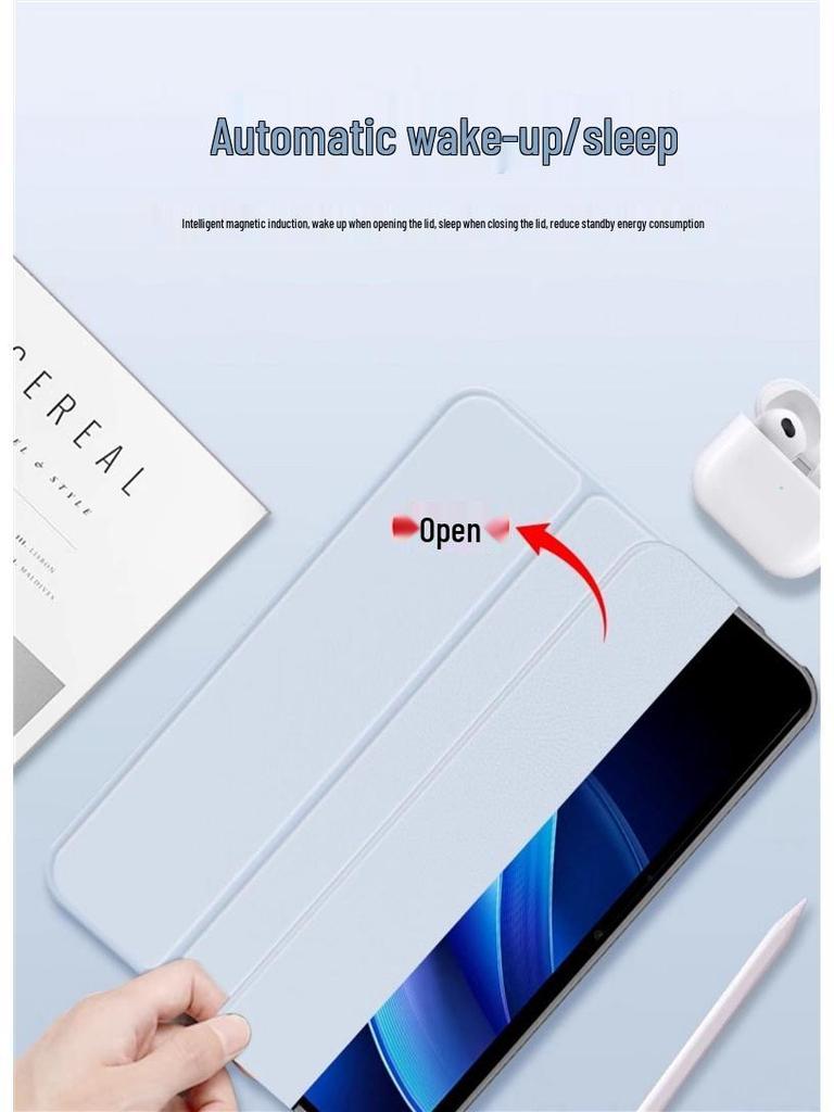 OppoPad3 Pro Magnetic Tri-Fold Case with Pen Slot - Silicone Full Wrap, Anti-Drop