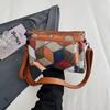 Small Hand Bag Women's Large Capacity Shoulder Bag Color Blcok Crossbody Bag Soft Leather Mother Bag