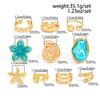 SHIXIN 10Pcs/Set Boho Beach Style Blue Flower Starfish Knuckle Ring Women Vintage Gold Color Irregular Open Joint Ring Jewelry