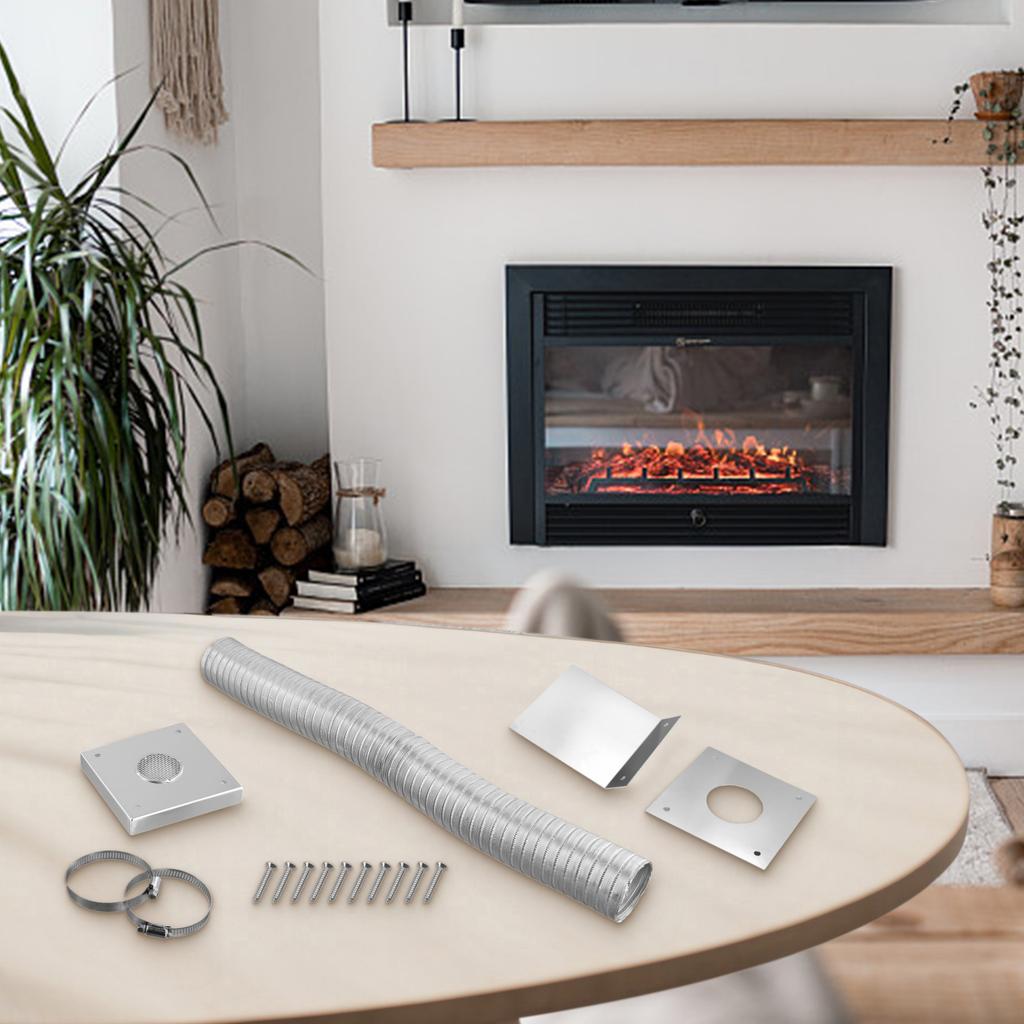 Flexible Air Intake 2 Inches Fresh Air Intake Kit Moisture Barrier Plate Rustproof Air Intake Kit Heavy-Duty Connection Clamps