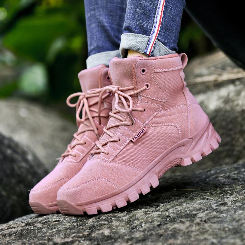 Couples High-top Boots Outdoor Field Practice Shoes Battlefield Combat Training Work Boots Walking Hiking Casual Sports Shoes