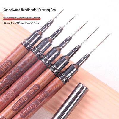 Japanese Sandalwood Nail Art Brush Set: Flower Painting, Line Drawing, Blending, Gel Polish for Salon