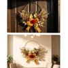 Holiday Door Wreath Artificial Christmas Decors With Bowknot, Pine Style Greenery and Ornament, Portable Hanging Accent for Entryway or Shop Display