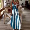 Summer Breeze Printed Vneck Sleeveless Maxi Dress For Casual Women