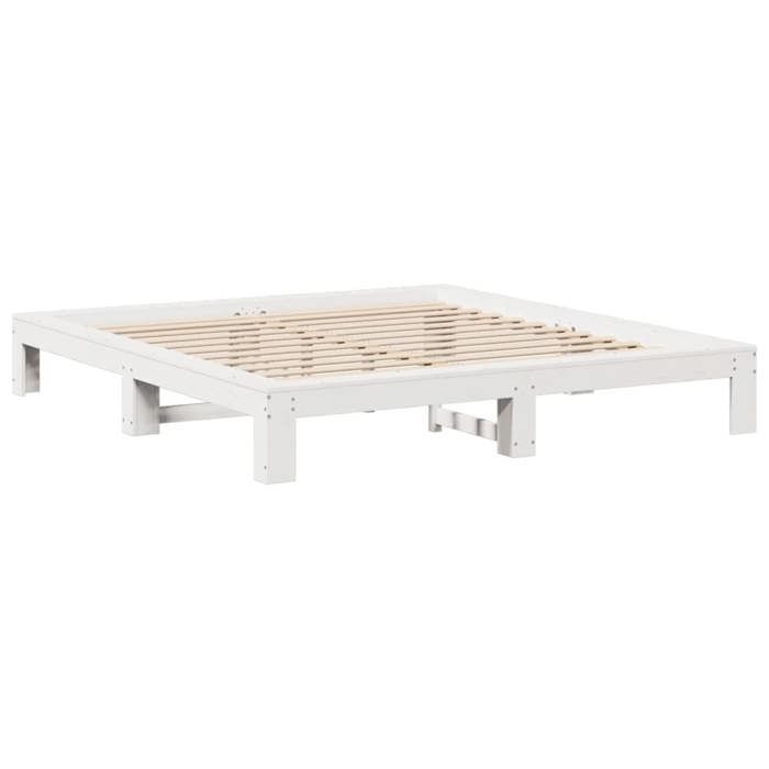 VidaXL Cadre de lit sans matelas blanc 180x200 cm bois massif de pin 3308730