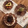 Acacia Wood Cake Plate Glass Cover Display Tray Refreshments Tray Dessert Plates Pastry Plate Fruit Dish Decorative Plates Bowl