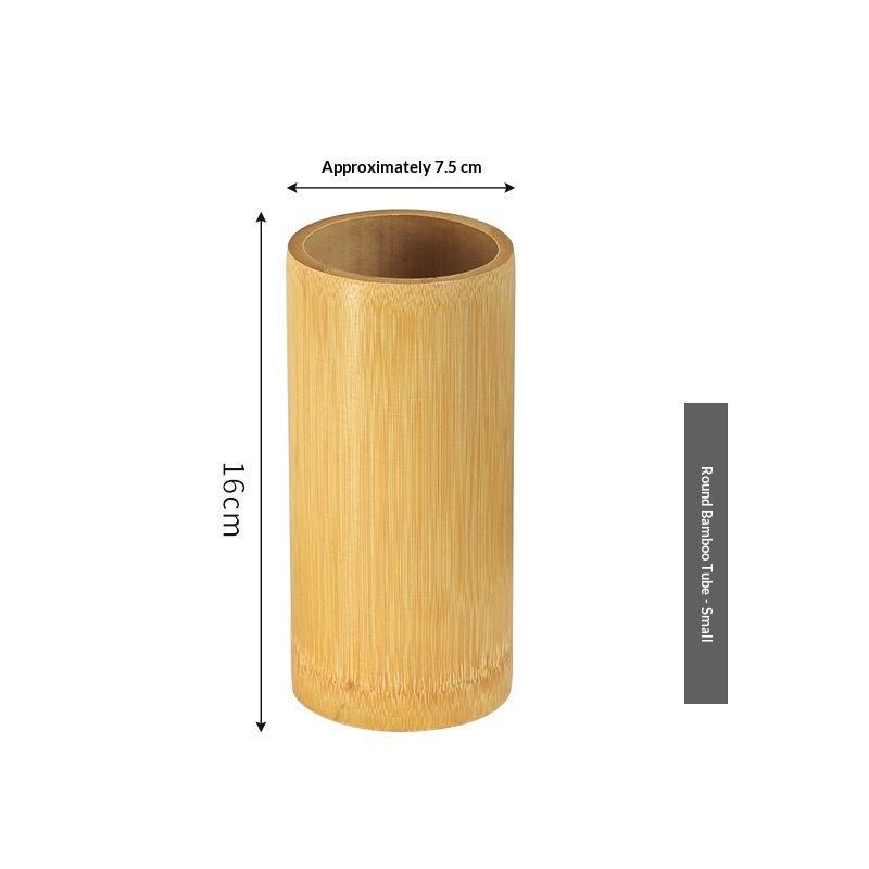 Farbfreier Naturbambus-Stäbchenhalter mit Ablaufloch Langlebige Handgefertigte Besteckaufbewahrung für die Heimküche