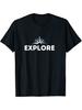 Men'S Heavy-weight Long-sleeved T-shirt | Adventure Compass Rose and Print
