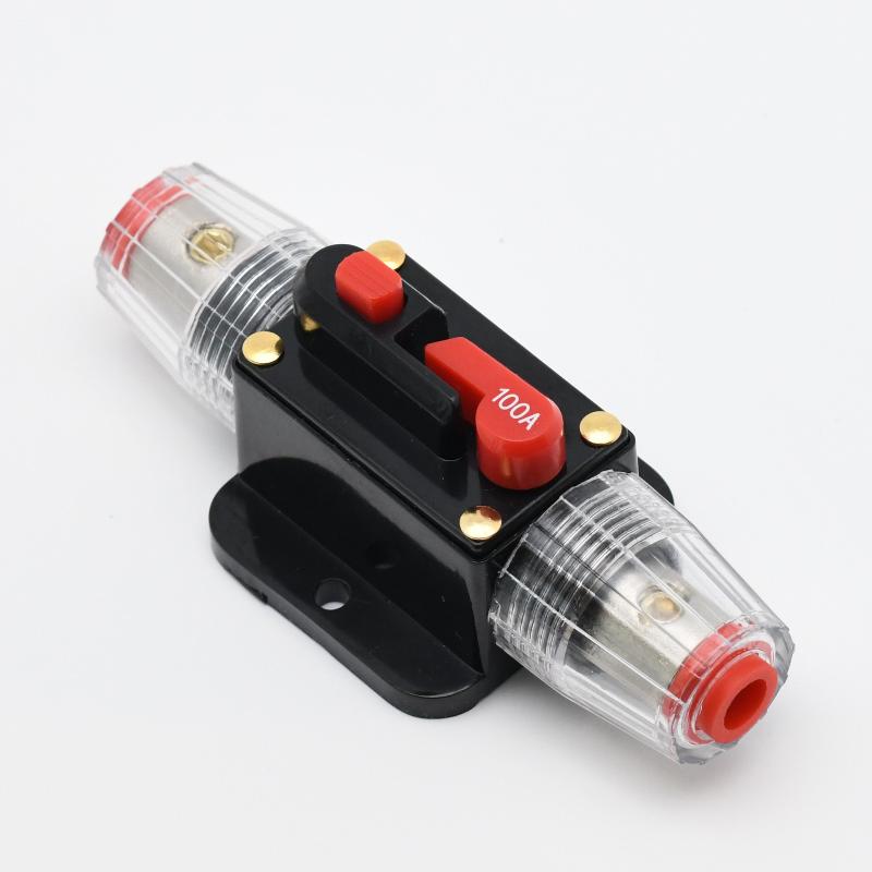 Automotive Marine Manual Reset Circuit Breaker 20-150A Waterproof Inline Fuse Holder for DC12V 24V Power Protection