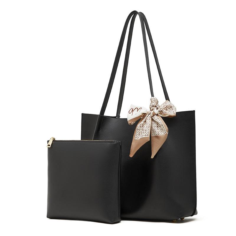 

Трансграничная кожаная сумка-тоут 2026 новая вместительная сумка через плечо премиальное качество сумка для матери и ребенка простая повседневная сумка Mouth 36 bottom 31*10*28 чёрный