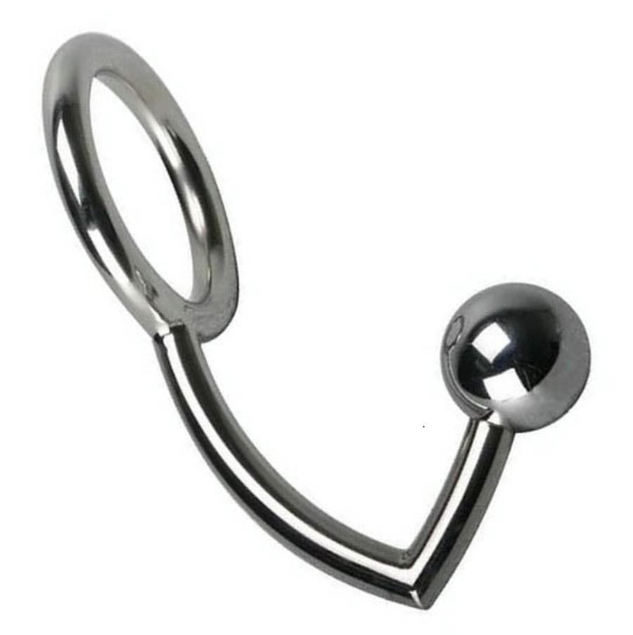 Stainless Steel Anal Hook Butt Plug Ball Bead 40mm/45mm/50mm Ring