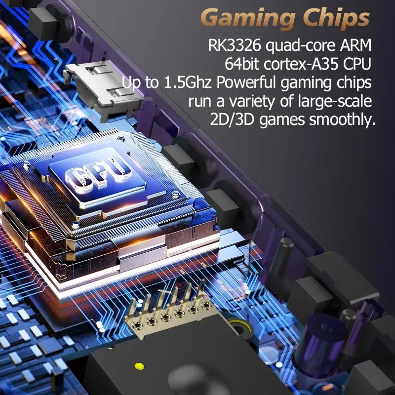 R36H Retro Handheld Game Console Linux System Kids Christmas Gift Portable Pocket Video Player 3.5 Inch IPS Screen 128GB Games