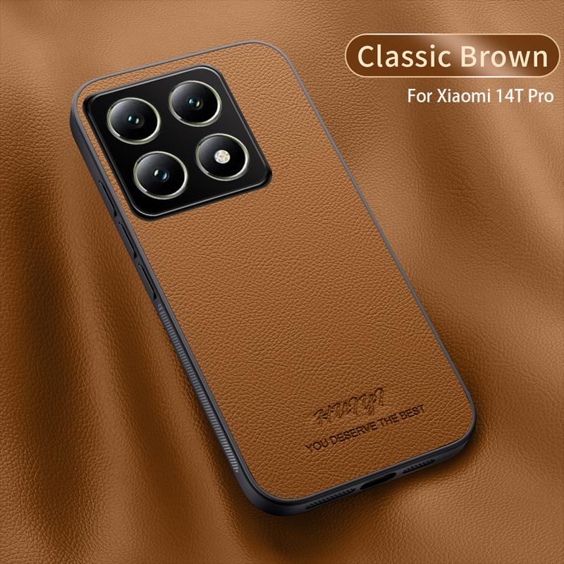 

Кожаный чехол для Xiaomi 14T Pro 14TPro Magsafe Магнитный автомобильный держатель Мягкая силиконовая защита Жесткий чехол для телефона Xiaomi14TPro Накладка Xiaomi 14T Pro коричневый