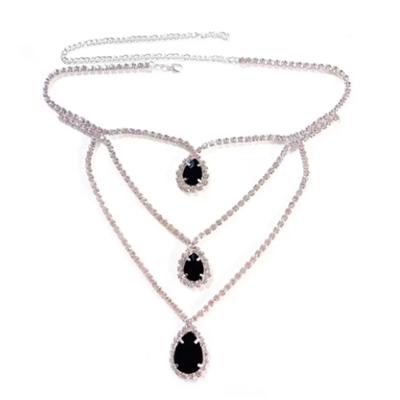 Elegant Necklace Thick Chain Necklace Crystal Water Drop Necklace Pendant Necklace Perfect for Stylish Women Present