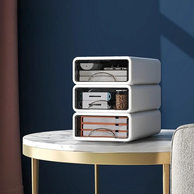 

Пластиковый ящик Настольный органайзер Ящик Коробка для хранения макияжа Контейнер для ювелирных изделий Штабелируемый Большой Маска Офисное хранение Лекарства Пыленепроницаемый