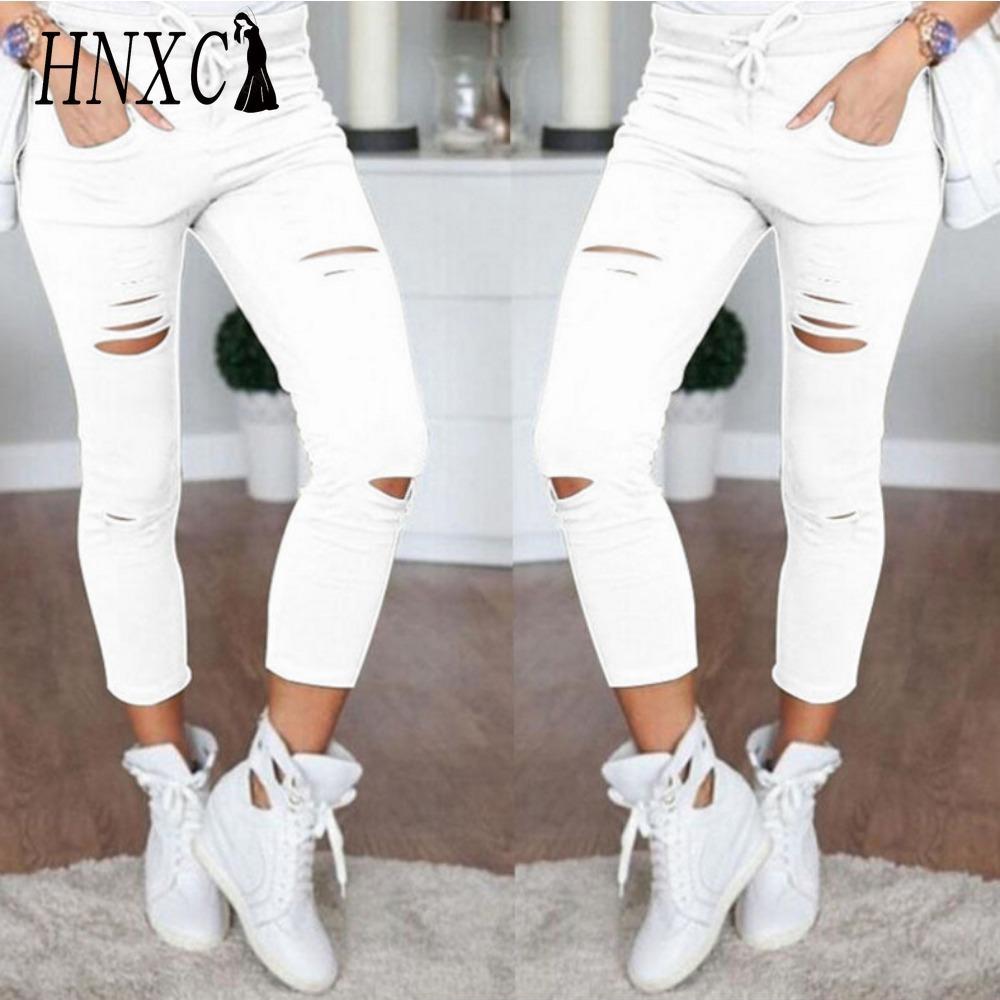 HNXC Women's Fashion Casual Solid Color Print Pants & Capris