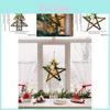 Encantadores Enfeites de Madeira com Estrela e Árvore de Natal LED Rústicos Para Decoração de Feriados