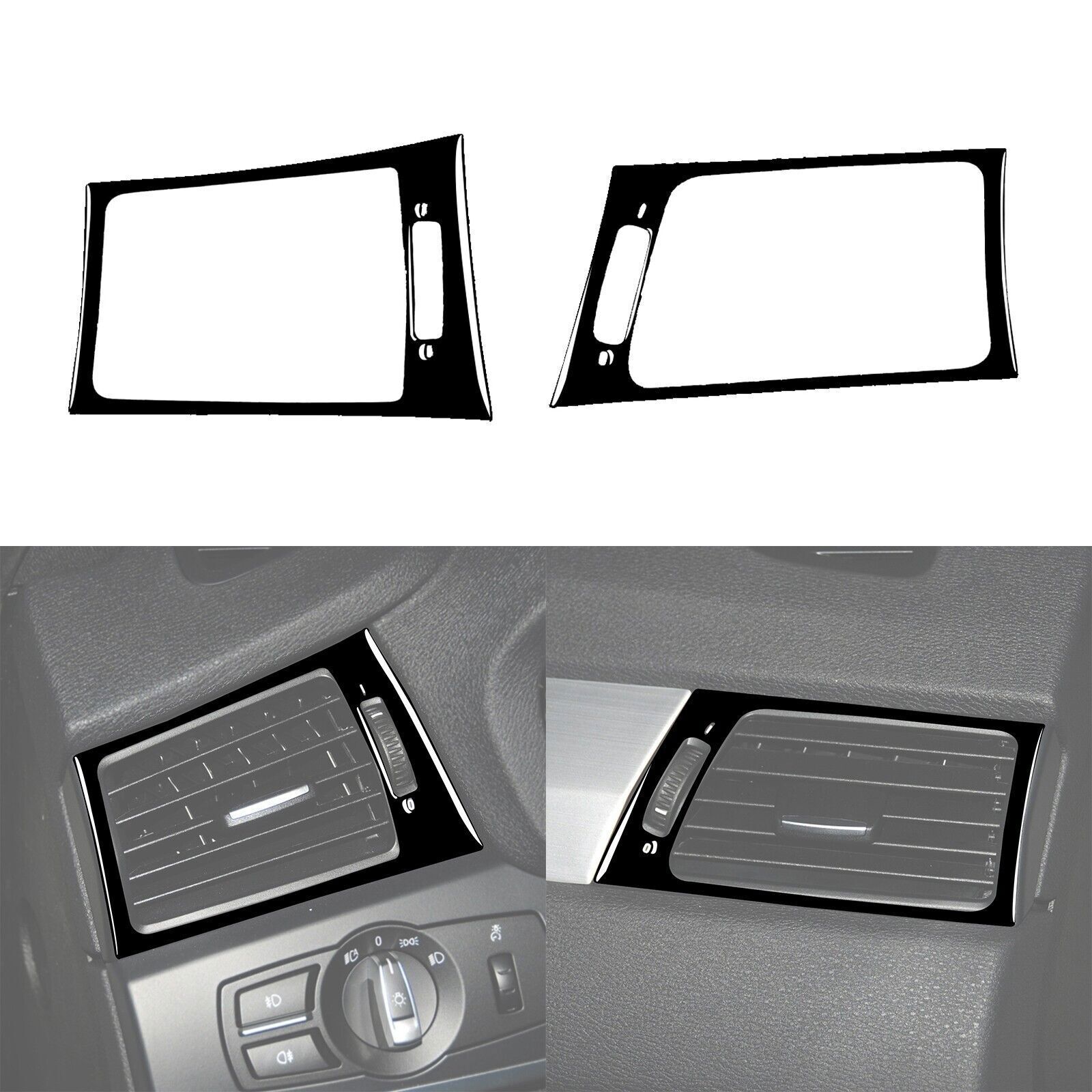 Glossy Piano Black Dashboard Air Vent Outlet Cover For BMW X3 X4 F25 F26 2011-17