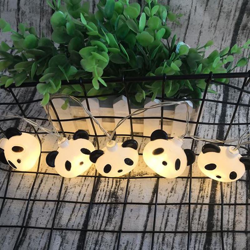 LED Panda Head String Lights - Children's Room Decoration, Colored Night Light