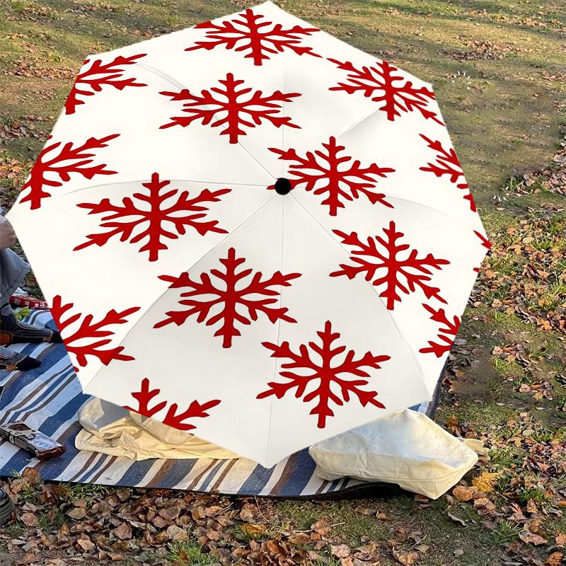 1PC snowflake winter Automatic Open/Close Umbrella Compact Folding Umbrella with 8-Rib Shaft lightweight esign, Highquality Fabric1171A