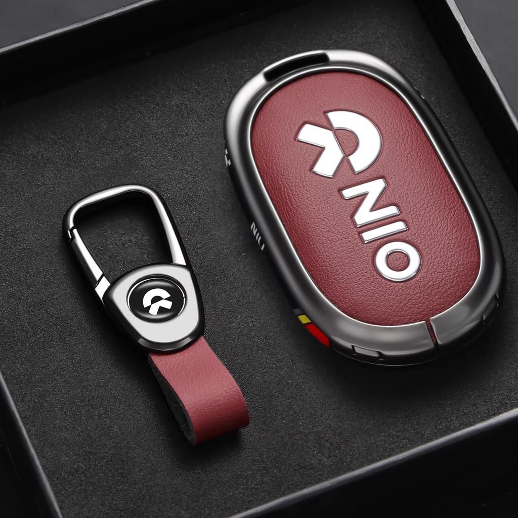 Car Key Case For Nio Et5 Et7 Ec7 Es7 Es6 El6 Es8 Accessories Remote Cover Shell Keychain Ring Holder Fob Zinc Alloy