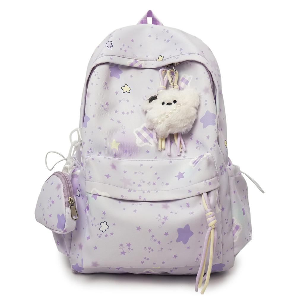 Schoolbag new large-capacity schoolbag female cute small fresh literary backpack casual star girl middle school student backpack