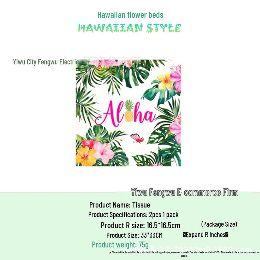 Hawaiian Party Napkins: Summer Palm Leaf & Flamingo Design