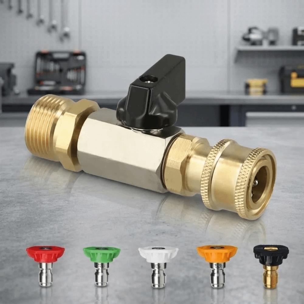 M22 14mm High Pressure Washer Ball Valve Kit Brass Ball Valve Hose Switch Car Wash