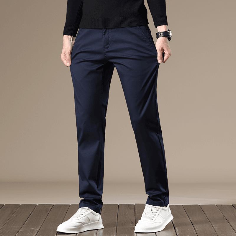 High-Quality Men's Japanese Korean Straight-Leg Casual Elastic Trousers