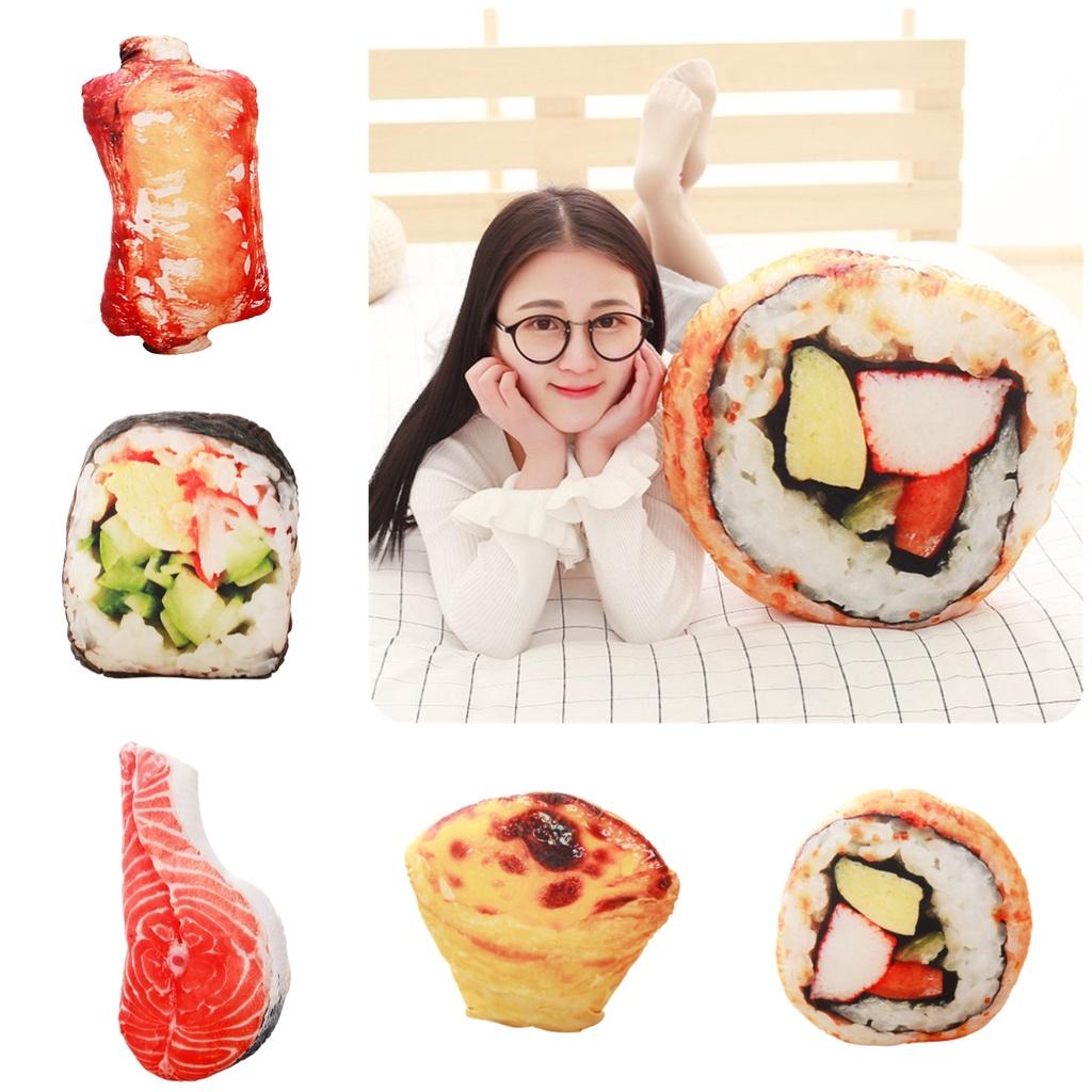 Cute Cartoon Style Sushi Egg Tart Plush Pillow Perfect Christmas Gift